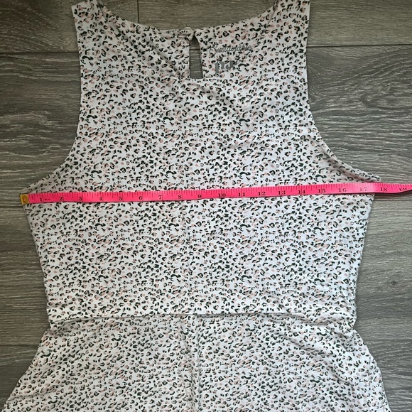 Pact White Pink Green Floral Sleeveless Knee Length Skater Dress Size L Spring - Picture 6 of 10